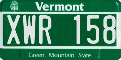 VT license plate XWR158