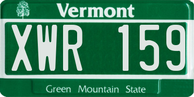 VT license plate XWR159