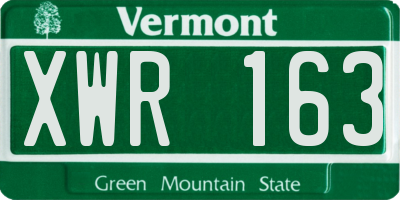 VT license plate XWR163