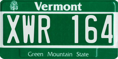 VT license plate XWR164