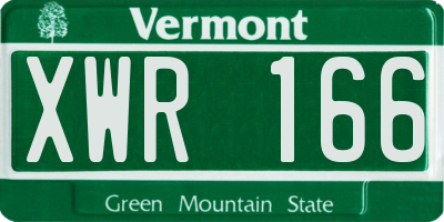 VT license plate XWR166