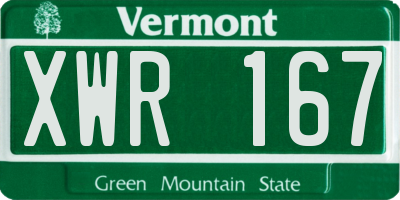 VT license plate XWR167
