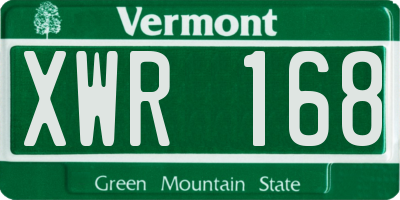 VT license plate XWR168