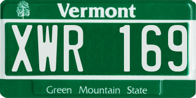 VT license plate XWR169