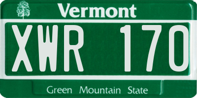 VT license plate XWR170