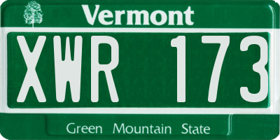 VT license plate XWR173