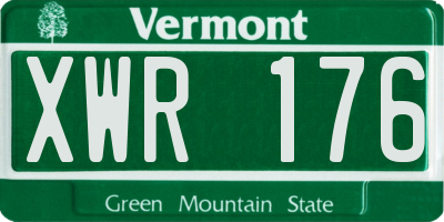 VT license plate XWR176