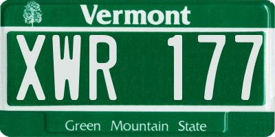 VT license plate XWR177