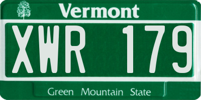 VT license plate XWR179