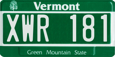 VT license plate XWR181