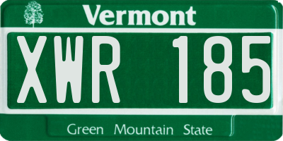 VT license plate XWR185