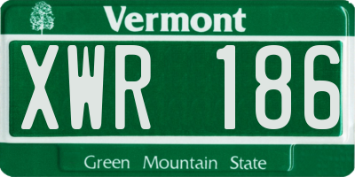 VT license plate XWR186