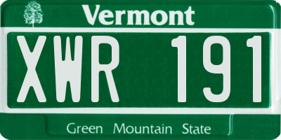 VT license plate XWR191