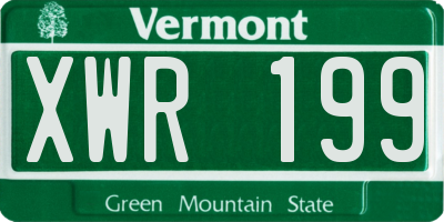 VT license plate XWR199