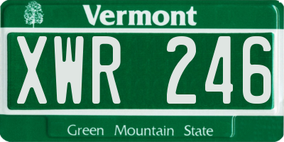 VT license plate XWR246