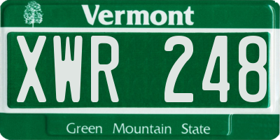 VT license plate XWR248