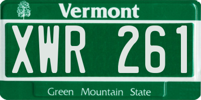 VT license plate XWR261