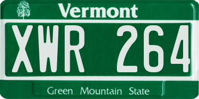 VT license plate XWR264