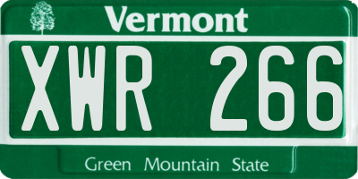 VT license plate XWR266