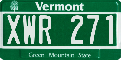 VT license plate XWR271