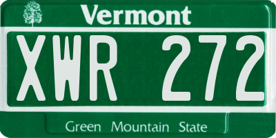VT license plate XWR272