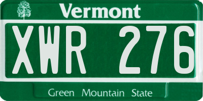 VT license plate XWR276