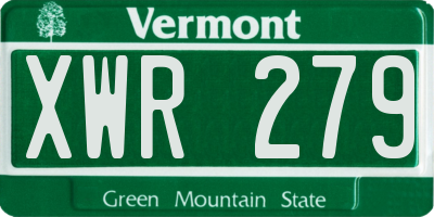 VT license plate XWR279
