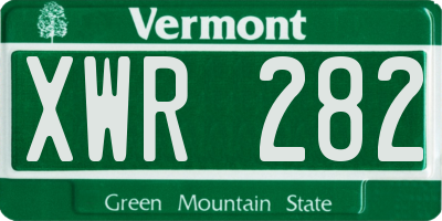 VT license plate XWR282
