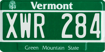 VT license plate XWR284