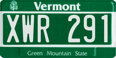 VT license plate XWR291