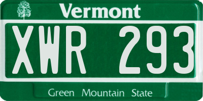 VT license plate XWR293