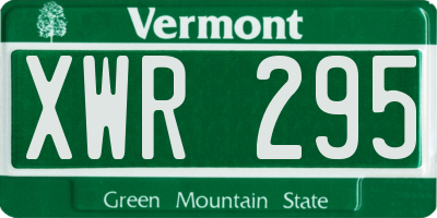VT license plate XWR295