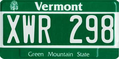 VT license plate XWR298