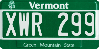VT license plate XWR299
