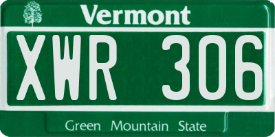 VT license plate XWR306
