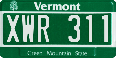 VT license plate XWR311