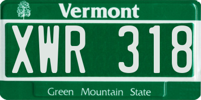 VT license plate XWR318