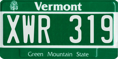 VT license plate XWR319
