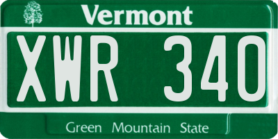VT license plate XWR340