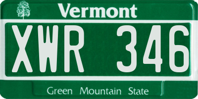 VT license plate XWR346