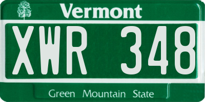 VT license plate XWR348