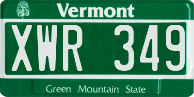 VT license plate XWR349