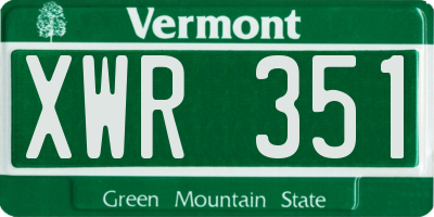 VT license plate XWR351