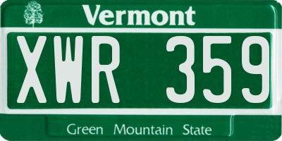 VT license plate XWR359