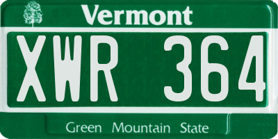 VT license plate XWR364