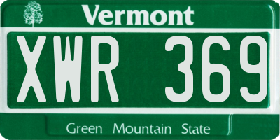 VT license plate XWR369
