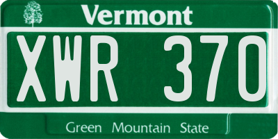 VT license plate XWR370