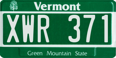 VT license plate XWR371
