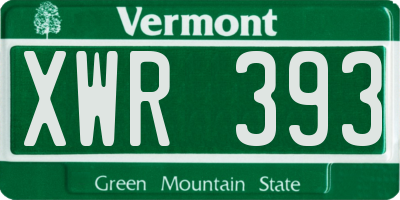 VT license plate XWR393