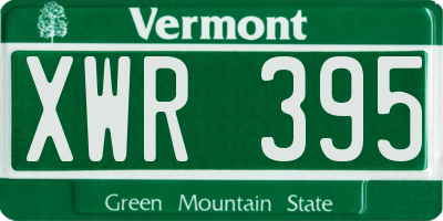 VT license plate XWR395